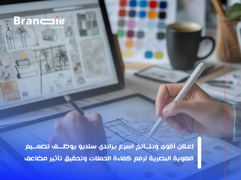 Creative design workspace with sketches